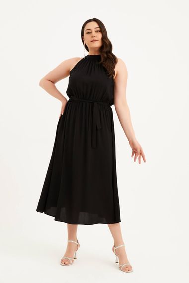 Halter Neck Belted Long Dress - photo 3