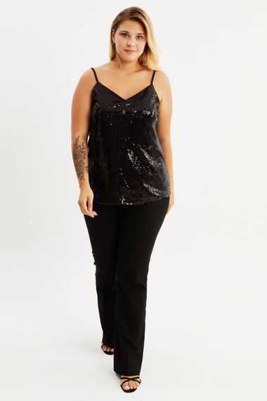 Lined Rope Strap Sequined Blouse - photo 5