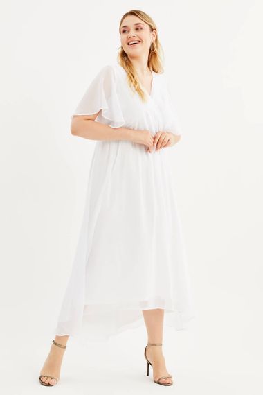 Wrapped Cape Sleeve Chiffon Dress - photo 2