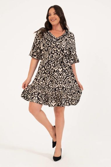 V-Neck Sleeves Flounce Dress - photo 3