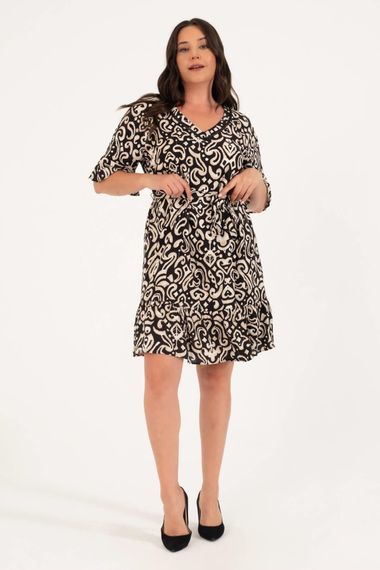 V-Neck Sleeves Flounce Dress - photo 4