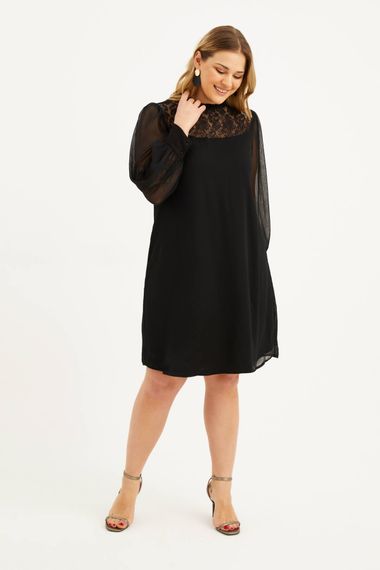 Lined Chiffon Lace Detail Dress - photo 2