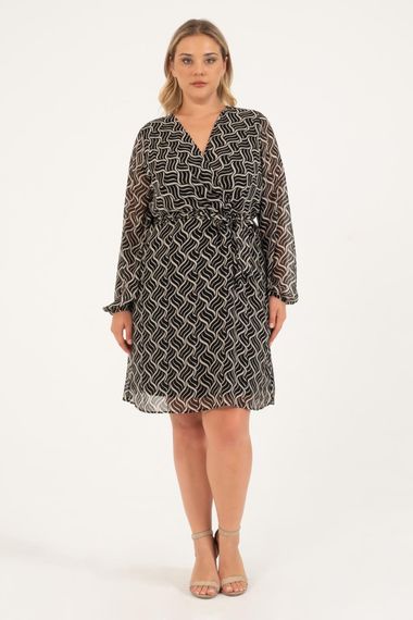 Lined Chiffon Wrap Dress - photo 3