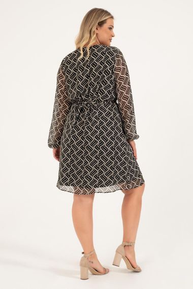 Lined Chiffon Wrap Dress - photo 4