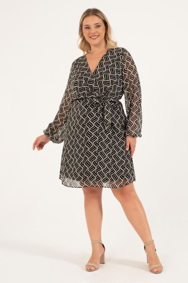 Lined Chiffon Wrap Dress - photo 1