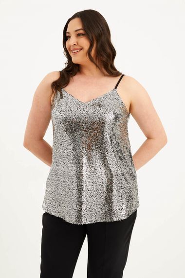 Lined Rope Strap Sequined Blouse - photo 2