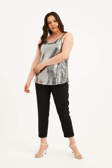 Lined Rope Strap Sequined Blouse - photo 4