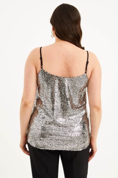 Lined Rope Strap Sequined Blouse - photo 5