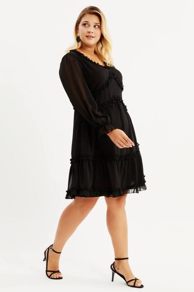 Lined Chiffon Frilly Dress - photo 2