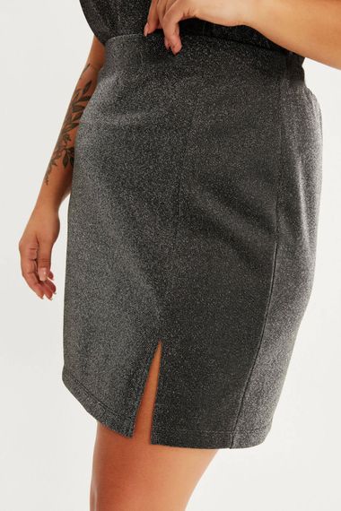 Silvery Slit Mini Skirt - photo 4