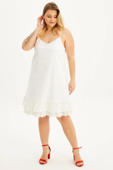 Lined Rope Strap Scalloped Dress - photo 1