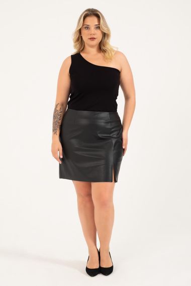 Faux Leather Mini Skirt - photo 1