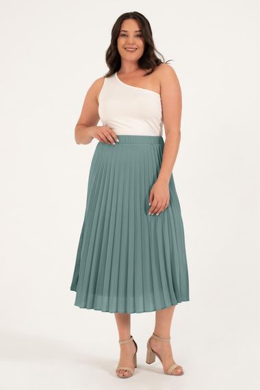 Lined Pleated Midi Skirt - photo 1