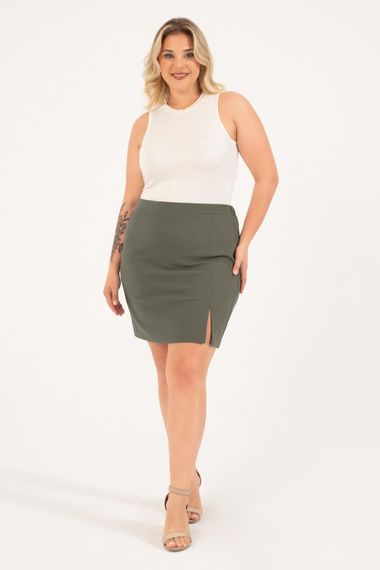 Mini Skirt with Elastic Back Waist Slit - photo 1