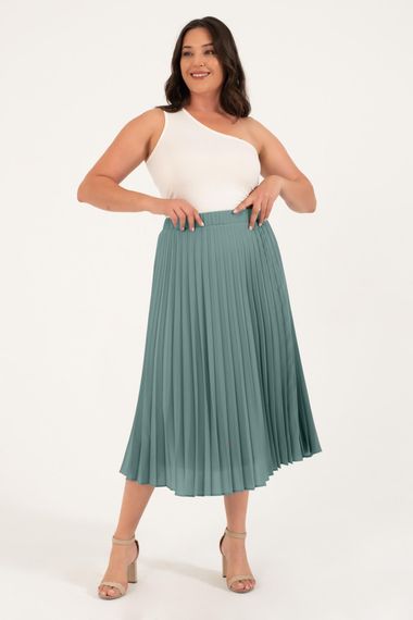 Lined Pleated Midi Skirt - photo 2