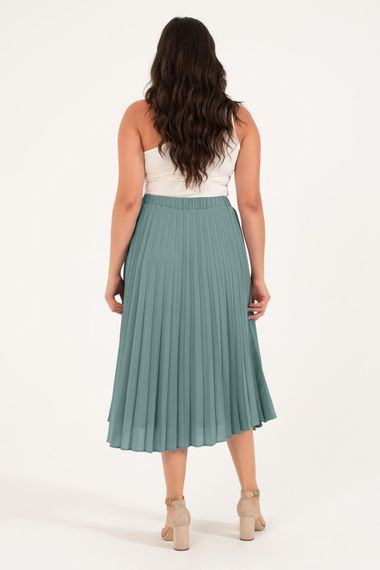 Lined Pleated Midi Skirt - photo 4