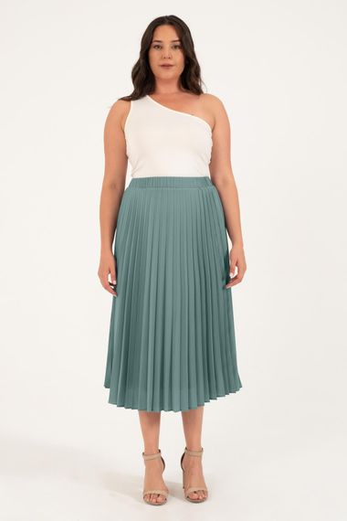 Lined Pleated Midi Skirt - photo 3