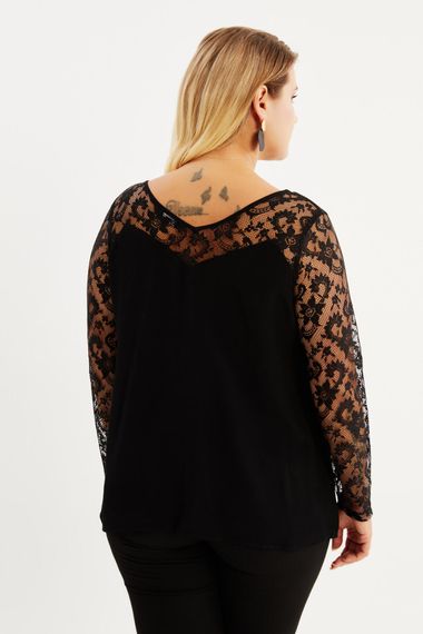 V-Neck Sleeves Lace Blouse - photo 5