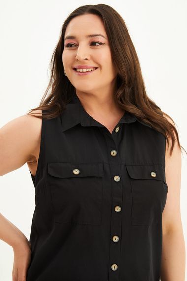 Cotton Sleeveless Shirt - photo 4