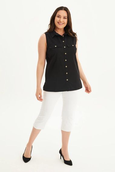 Cotton Sleeveless Shirt - photo 3