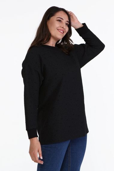 Jakarlı Bisiklet Yaka Sweatshirt - fotoğraf 2