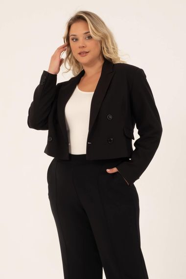 Astarlı Blazer Crop Ceket - fotoğraf 1