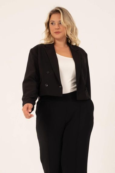 Astarlı Blazer Crop Ceket - fotoğraf 2