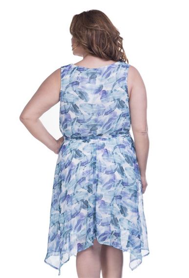 Leaf Patterned Chiffon Lined Dress - photo 3