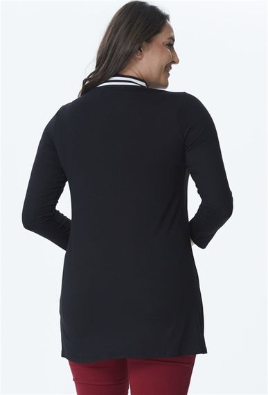 سترة محبوكة بياقة مضلعة