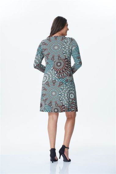 Knitted Dress with Crisscross Collar - photo 3