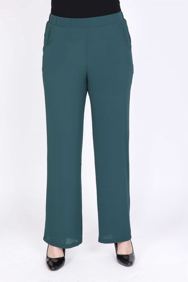 Arka Bel Lastikli Boru Paça Pantolon - fotoğraf 2