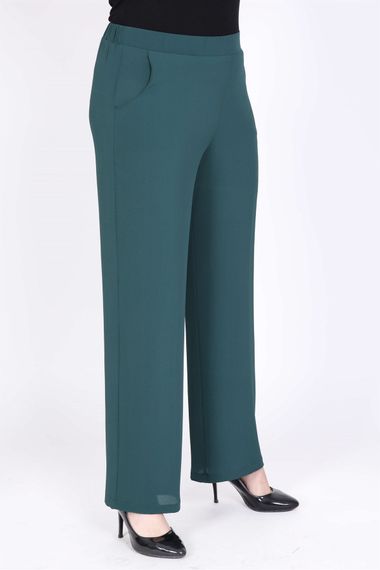 Arka Bel Lastikli Boru Paça Pantolon - fotoğraf 3