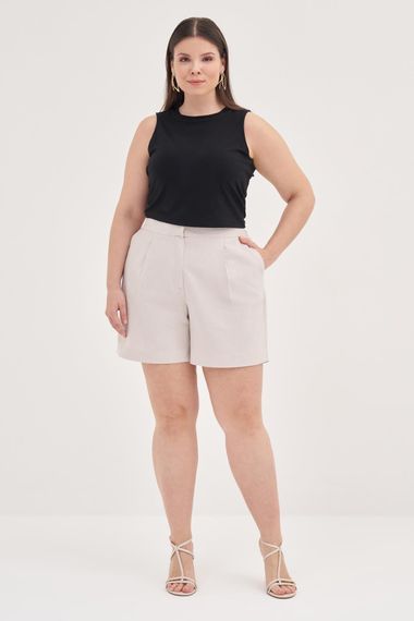 Keten Şort - fotoğraf 3