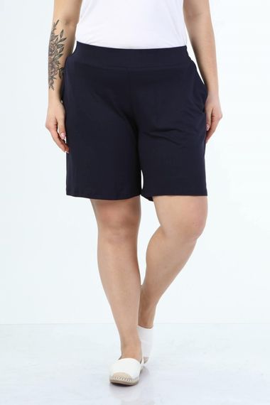 Beli Lastikli Cepli Penye Şort - fotoğraf 4