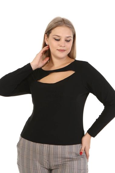 بلوزة مفصل الياقة - صورة 2