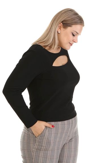 بلوزة مفصل الياقة - صورة 3