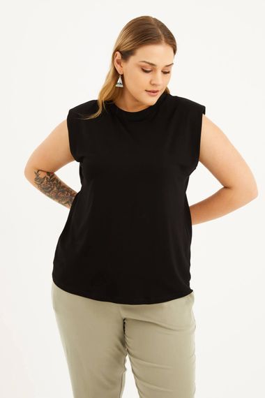 Padded Sleeveless Basic T-Shirt - photo 1