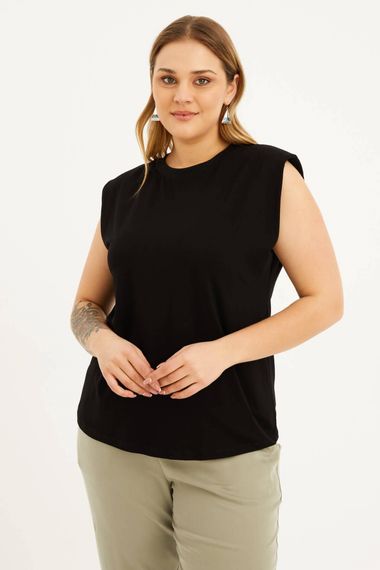 Padded Sleeveless Basic T-Shirt - photo 2