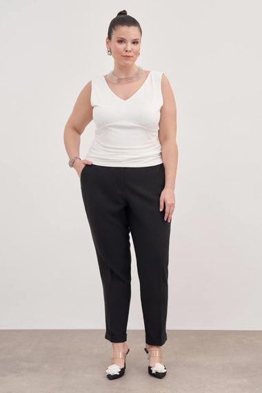 Блузка з драпіровкою, великий розмір, біла, розміри: M, L, XL, XXL, 3XL - фото 3
