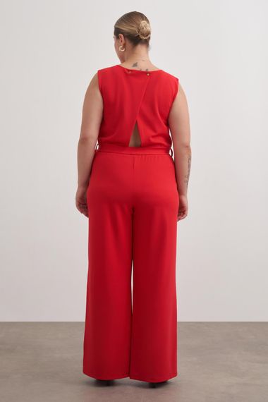 Теплий однотонний комбінезон з кишенями, великий розмір, велосипедний виріз, середня товщина, тканина: 95% поліестер, 5% еластан - фото 5