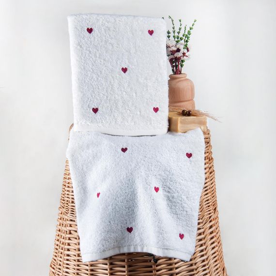 Amore Heart Cotton Face Towel (50 x 90 cm) - photo 2