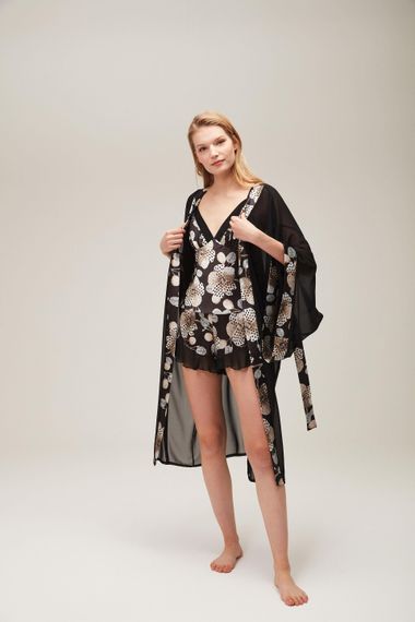 Jena Dressing Gown Short Bustier 3 Piece Set - photo 3