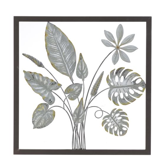 M art Shinny Silver Tropical Wall Decor 51x2,5x51