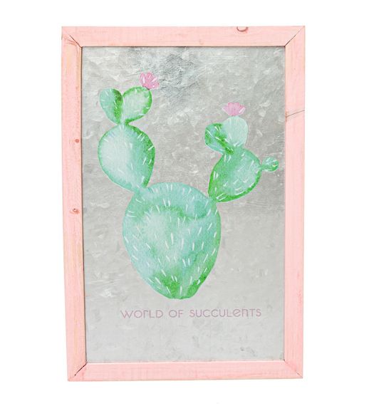 M'art Home Metal Board Cactus With Baby