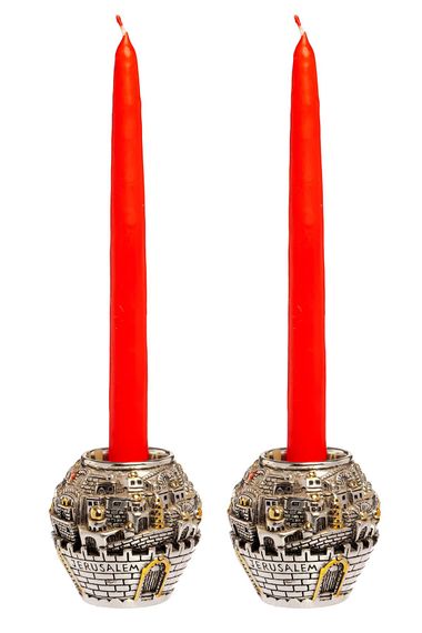 M'art Home Red 2 Candlestick Candle