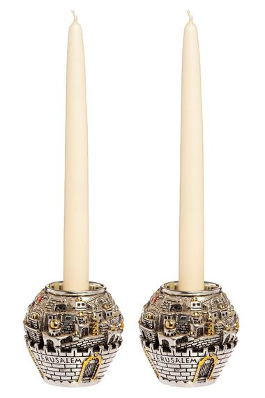 M&#39;art Home Cream 2-Set Candlestick Candle