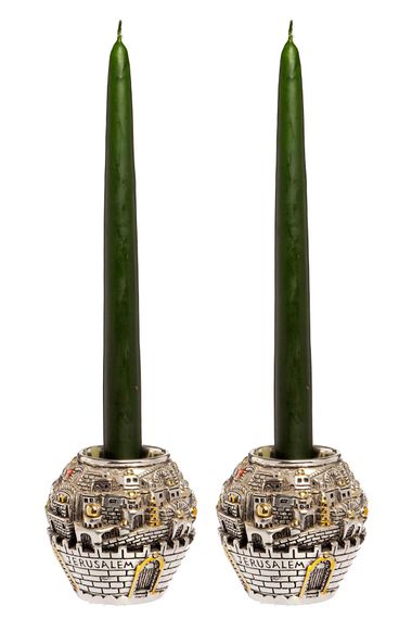 M'art Home Green 2-Set Candlestick Candle