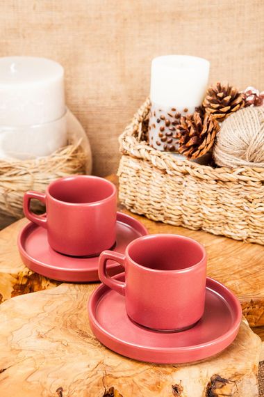 Cera'n Tea Cup Set Matte Claret Red