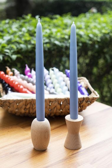 M'art Home Light Blue Double Candlestick Candle