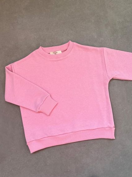 DÜŞÜK KOL İŞLEMELİ SWEAT PEMBE